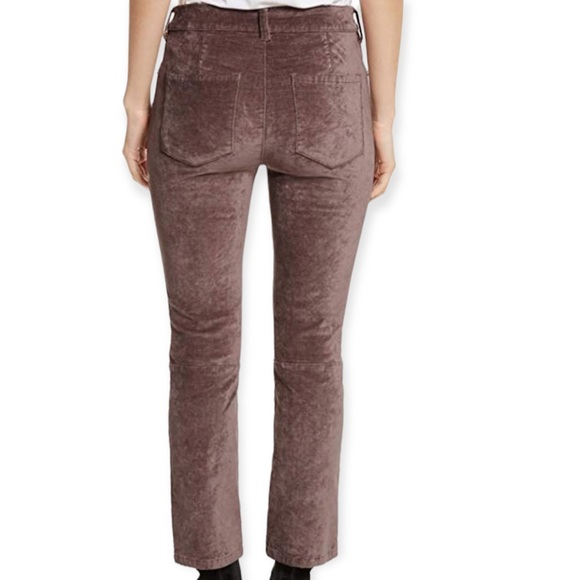 Free People Pants - Free People Womens Velvet Flare Cropped Pants